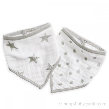 Pamuklu muslin bandana önlük 2 paket